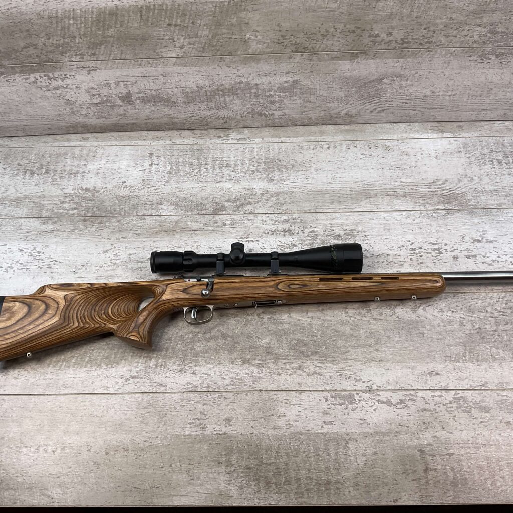 SAVAGE MARK II BTVS 22 LR ONLY BOLT ACTION STAINLESS RIMFIRE RIFLE, MINTY #5-09500