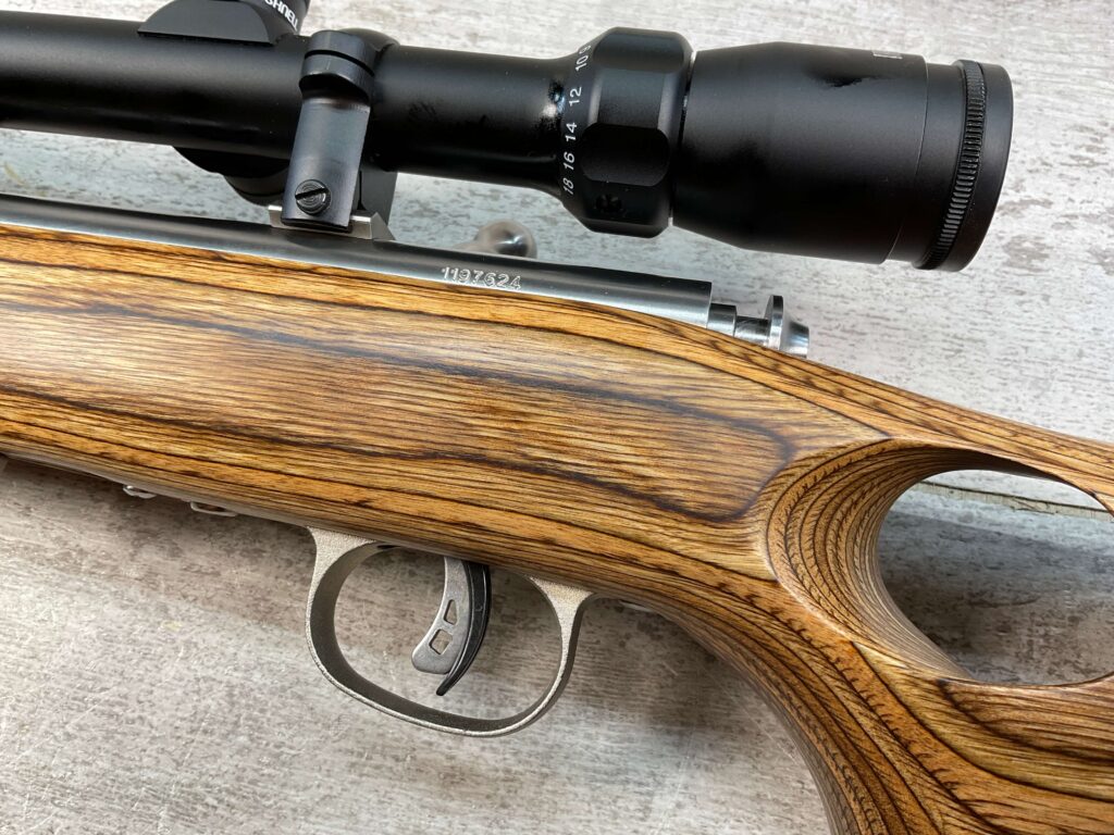 SAVAGE MARK II BTVS 22 LR ONLY BOLT ACTION STAINLESS RIMFIRE RIFLE, MINTY #5-09500