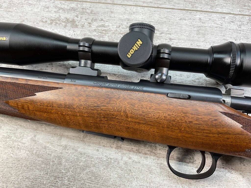 COOPER ARMS MODEL 57-M 22LR BOLT ACTION RIFLE, NIKON MONARCH SCOPE, MINTY #5-09501