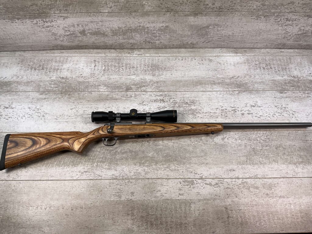 RUGER ALL WEATHER 77/22 .22LR BOLT ACTION RIFLE W/SCOPE, MINTY #5-09510