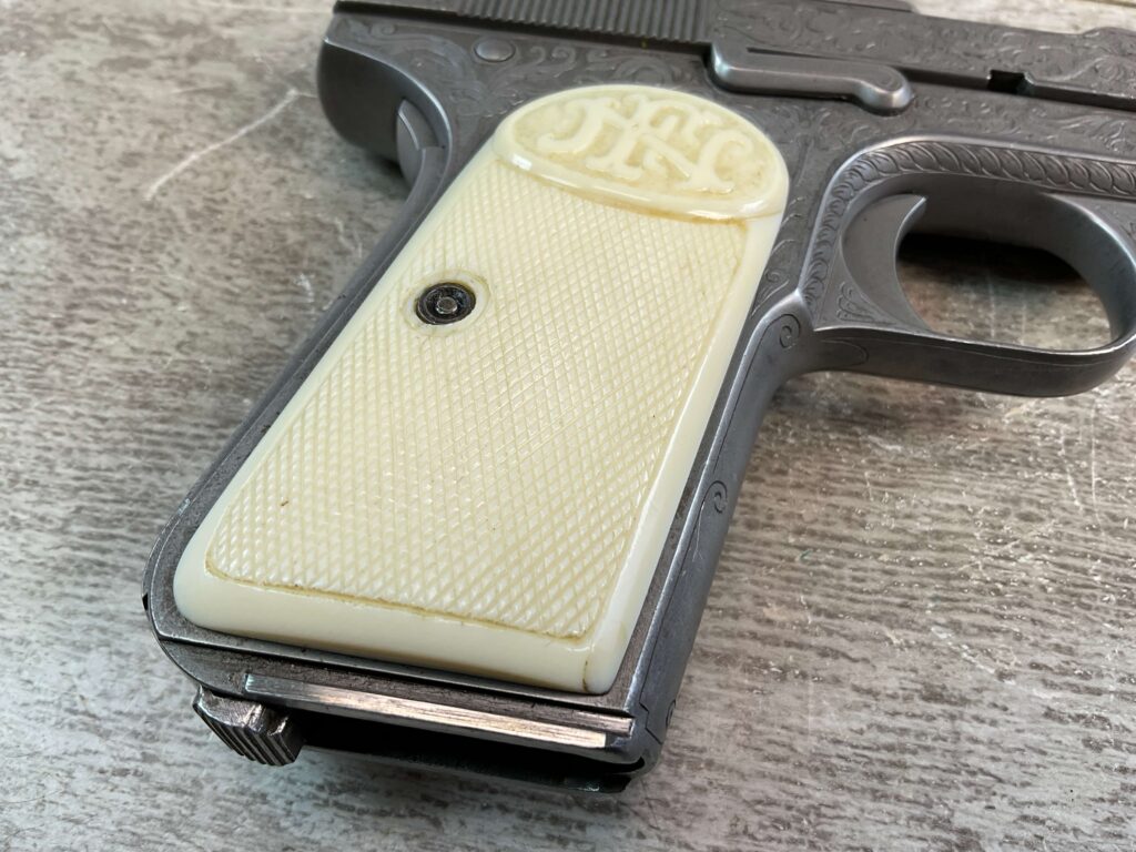 FN 1903 ENGRAVED SEMI AUTO PISTOL W/ SHOULDER STOCK, JAMES EARL JONES COLLECTION, RARE #5-10769