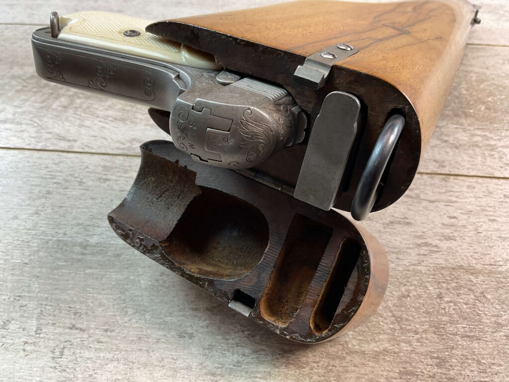 FN 1903 ENGRAVED SEMI AUTO PISTOL W/ SHOULDER STOCK, JAMES EARL JONES COLLECTION, RARE #5-10769