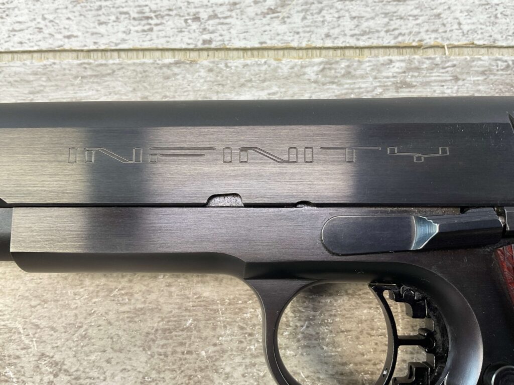 STRAYER-VOIGT INFINITY .45 ACP SEMI AUTO PISTOL, JAMES EARL JONES COLLECTION, CUSTOM BUILT #5-10791