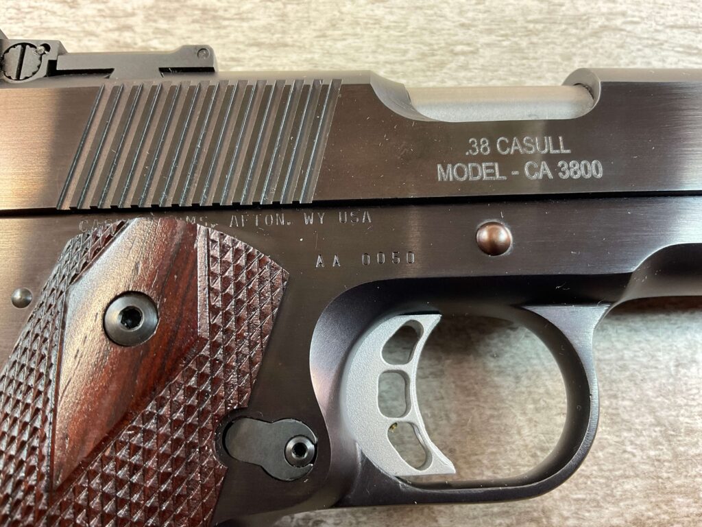 DICK CASULL (CASULL ARMS CA) CA 3800 LS .38 CASULL SEMI AUTO PISTOL, JAMES EARL JONES COLLECTION, RARE #5-10819