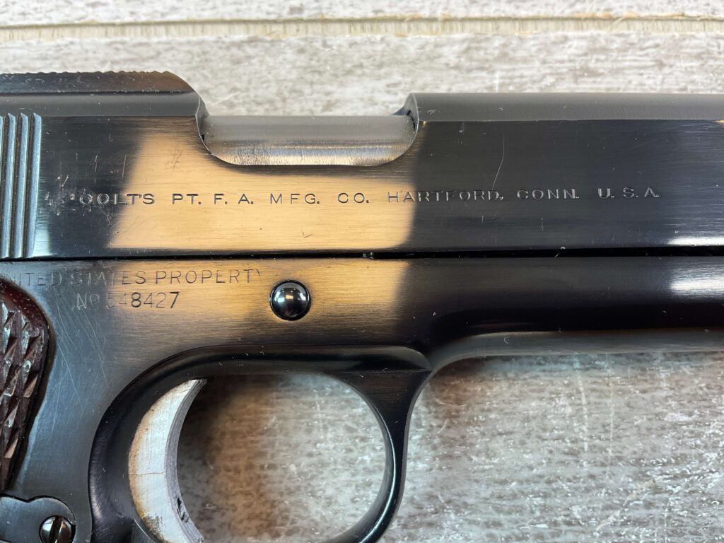 COLT 1911 .38 AMU SEMI AUTO PISTOL, 1918 MFR, JAMES EARL JONES COLLECTION, RARE #5-10821