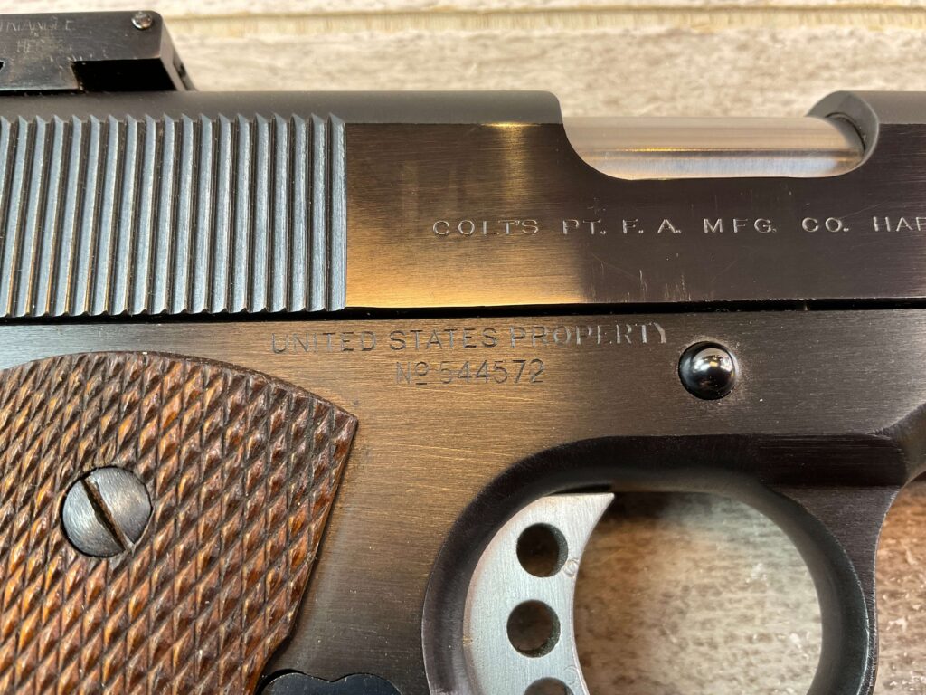 COLT 1911 .38 AMU SEMI AUTO PISTOL, 1918 MFR, JAMES EARL JONES COLLECTION, UNMODIFIED #5-10822