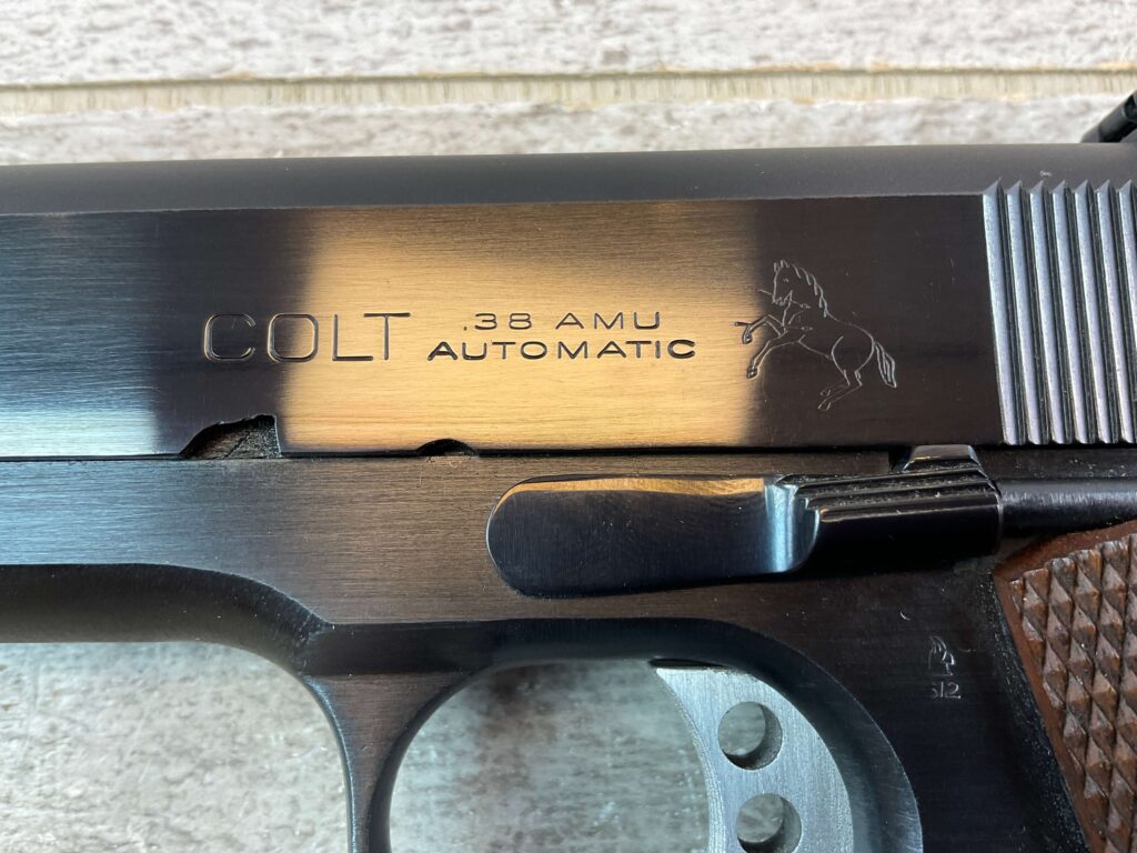 COLT 1911 .38 AMU SEMI AUTO PISTOL, 1918 MFR, JAMES EARL JONES COLLECTION, UNMODIFIED #5-10822