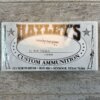 HAYLEY'S CUSTOM AMMUNITION 11MM FRENCH AMMO, LOADED W/ BLACK POWDER, UNOPENED BOX (QTY 20) #5-11105