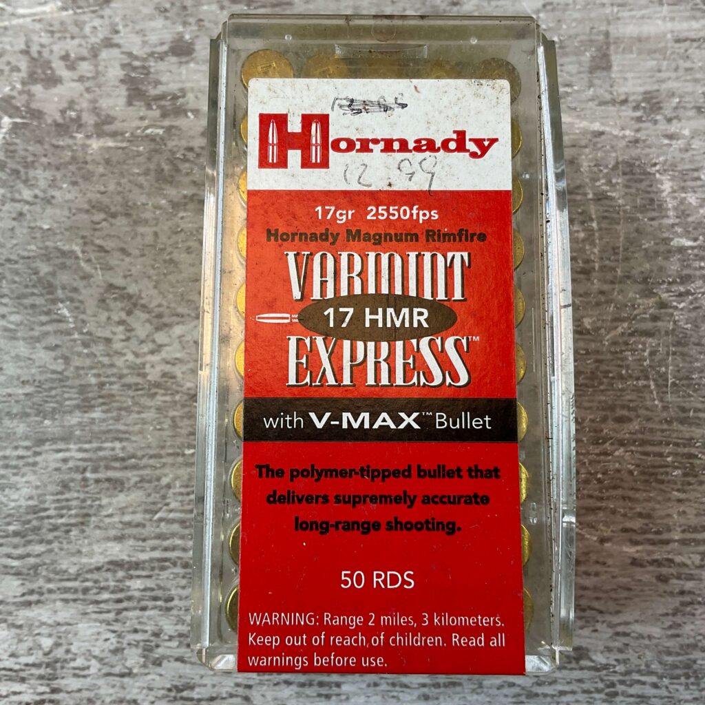 HORNADY VARMINT EXPRESS 17 HMR WITH V-MAX BULLET, 17 GR. POLYMER TIP AMMO #5-11109
