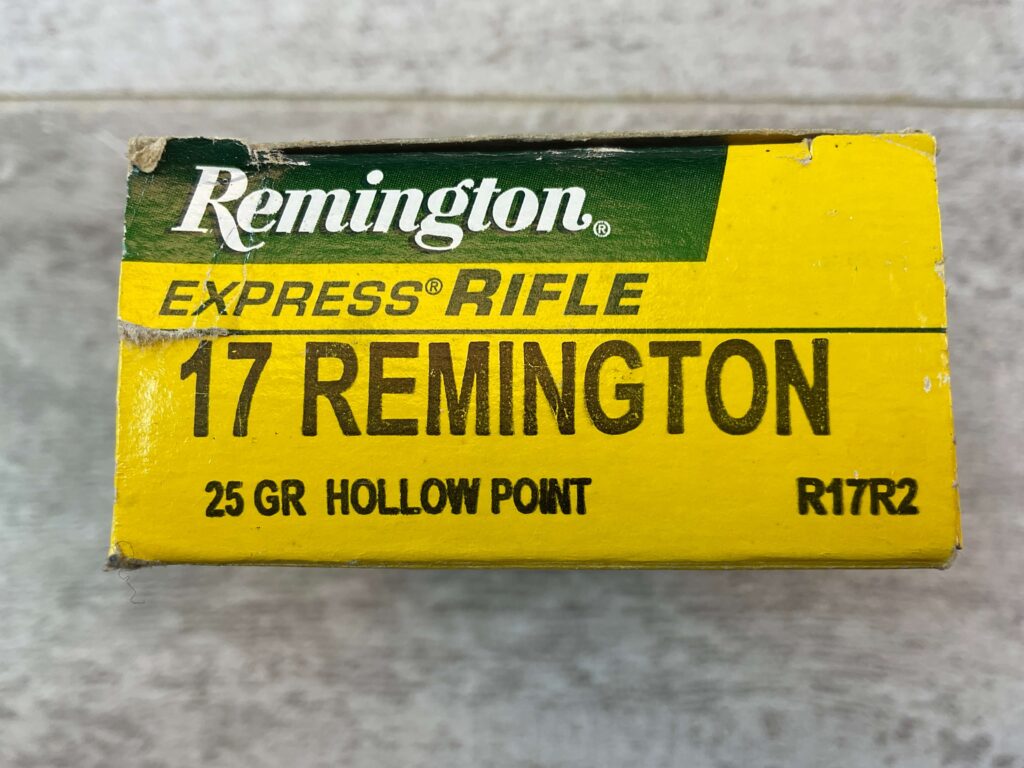 REMINGTON EXPRESS RIFLE, 17 REM. 25 GR. HP AMMO, QTY 20