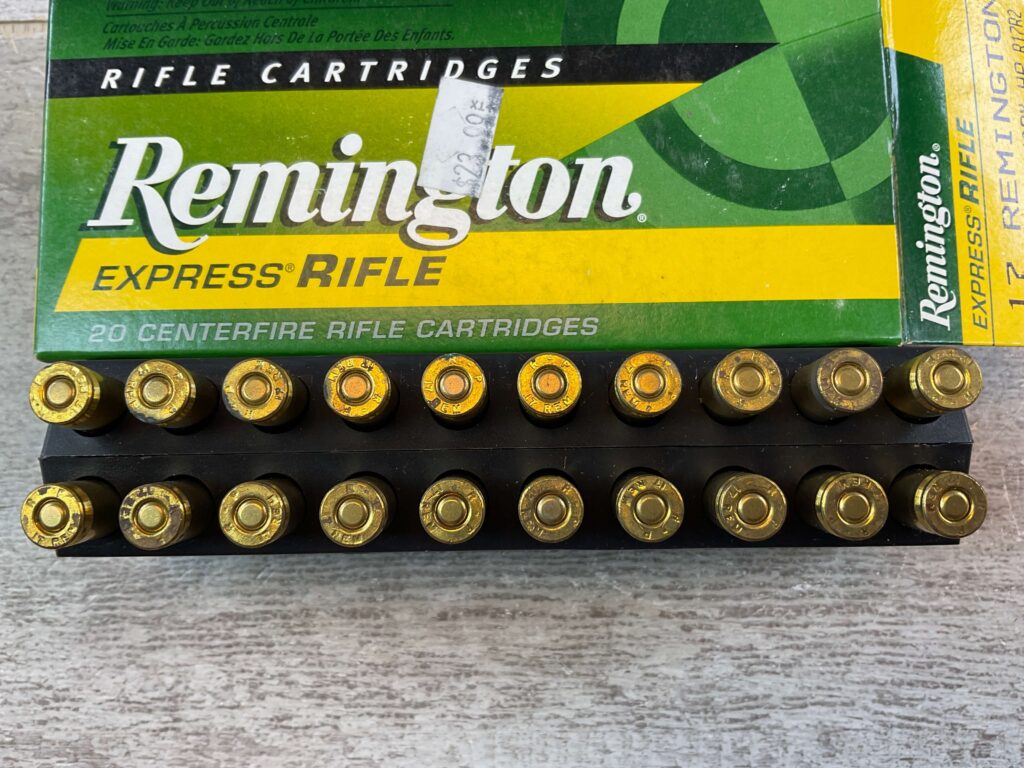 REMINGTON EXPRESS RIFLE, 17 REM. 25 GR. HORNADY HP AMMO, QTY 20 #5-11115