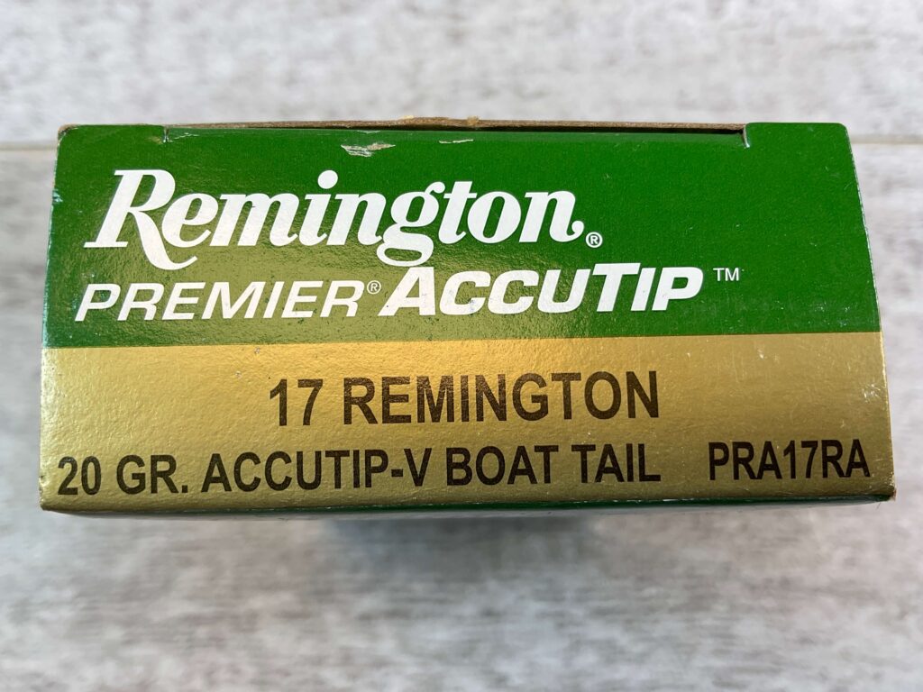 REMINGTON PREMIER ACCUTIP, 17 REM. 20 GR. ACCUTIP-V BOAT TAIL AMMO, QTY 20 #5-11116