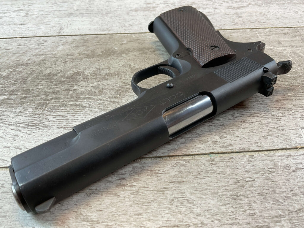 COLT ACE .22LR SEMI AUTO PISTOL, PRE WWII & REBLUED, JAMES EARL JONES COLLECTION #5-10845