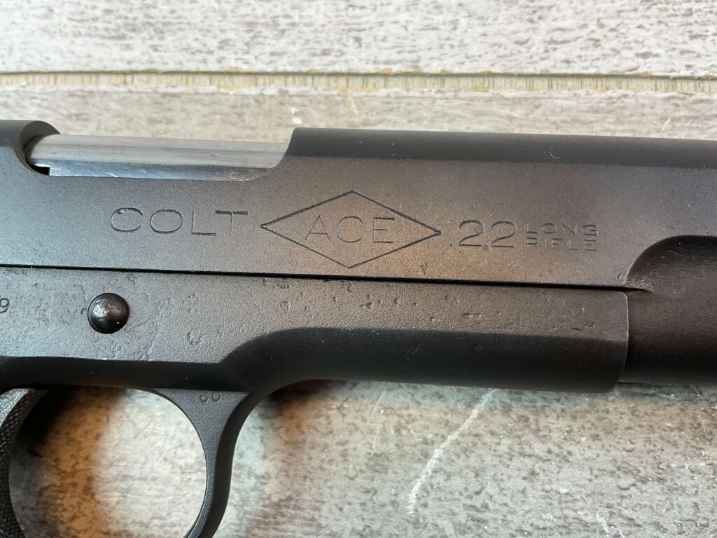 COLT ACE .22LR SEMI AUTO PISTOL, PRE WWII & REBLUED, JAMES EARL JONES COLLECTION #5-10845