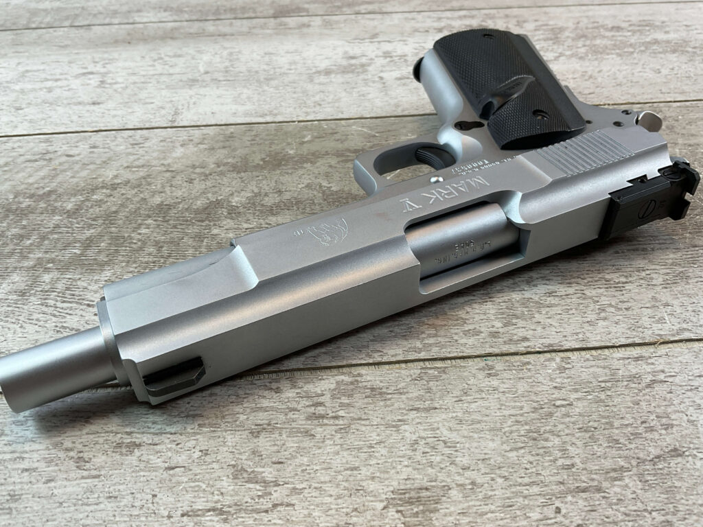 L.A.R. MANUFACTURING GRIZZLY .50 ACTION EXPRESS MARK V SEMI AUTO PISTOL, JAMES EARL JONES COLLECTION, RARE #5-10851