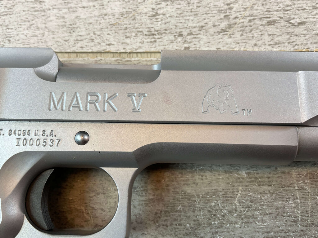 L.A.R. MANUFACTURING GRIZZLY .50 ACTION EXPRESS MARK V SEMI AUTO PISTOL, JAMES EARL JONES COLLECTION, RARE #5-10851