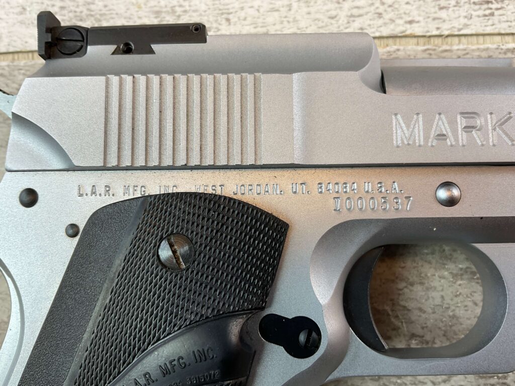 L.A.R. MANUFACTURING GRIZZLY .50 ACTION EXPRESS MARK V SEMI AUTO PISTOL, JAMES EARL JONES COLLECTION, RARE #5-10851