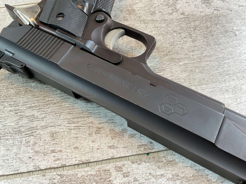 L.A.R. MANUFACTURING GRIZZLY MARK I .45 WIN MAG SEMI AUTO PISTOL, JAMES EARL JONES COLLECTION, RARE #5-10855