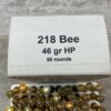 OBSOLETE AMMUNITION BOX, (WINCHESTER) 218 BEE, 46 GR. HP AMMO, FULL BOX (QTY 50) #5-11120