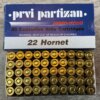 PRVI PARTIZAN 22 HORNET, SP 45 GR. AMMO, FULL BOX (QTY 50) #5-11122