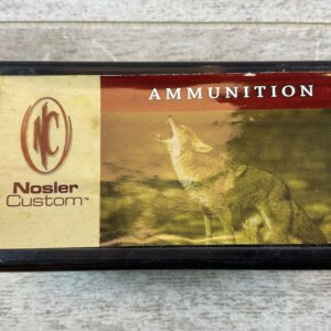 NOSLER CUSTOM 221 REM FIREBALL, 40 GR. BALLISTIC TIP, 3200 FPS AMMO, FULL, UNOPENED BOX (QTY 50) #5-11123
