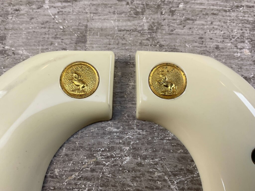AJAX CUSTOM GRIPS COLT S A ARMY, IVORY POLYMER COLORED GRIPS #5-11610