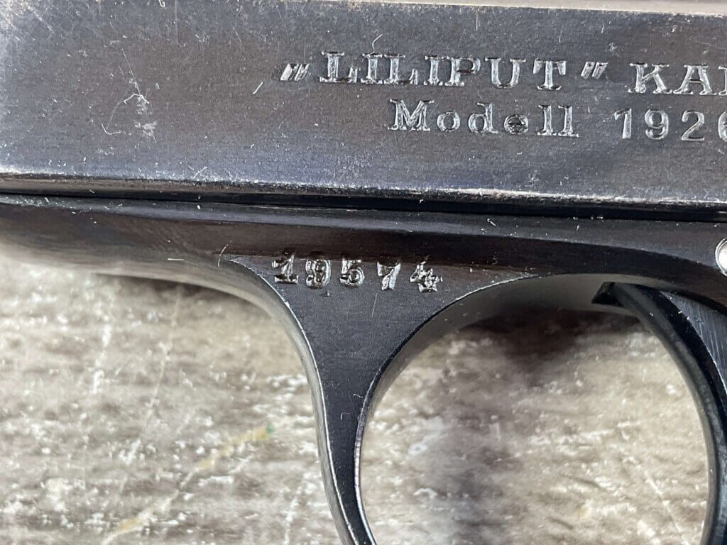 LILIPUT MODEL 1926 .25ACP SEMI AUTO POCKET PISTOL, JAMES EARL JONES COLLECTION, MINTY #5-10908