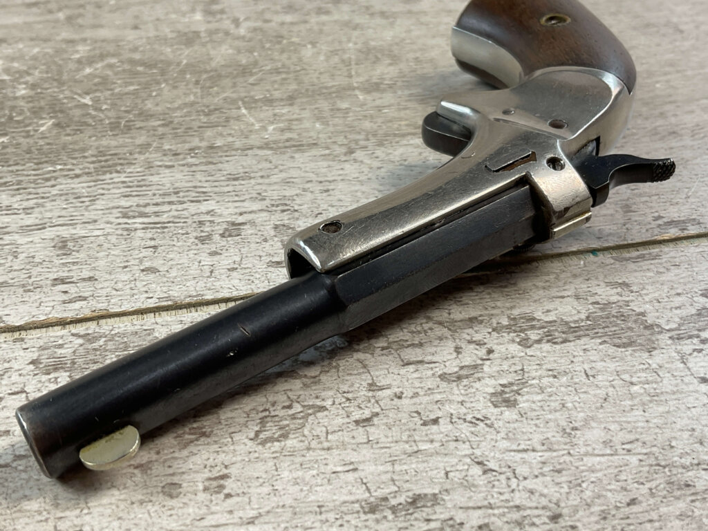 J. STEVENS MODEL 41 TIP UP .22LR SINGLE SHOT PISTOL, JAMES EARL JONES COLLECTION #5-10913