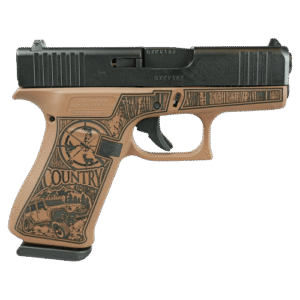 GLOCK G43X 9MM CUSTOM ENGRAVED "COUNTRY BOURBON" CERAKOTE PISTOL #6-01001-PF